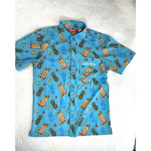 Shinesty Captain Morgan Rum Mens Small‎ short sleeve button down Hawaiian Party